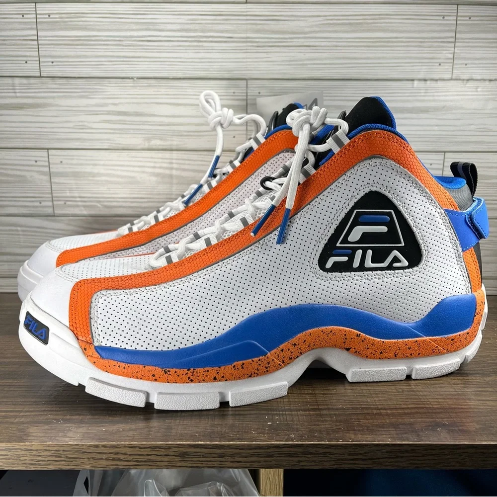 Fila Grant Hill 2 Men’s White Blue Orange Shoes - Men’s Size 15 - Picture 2 of 9